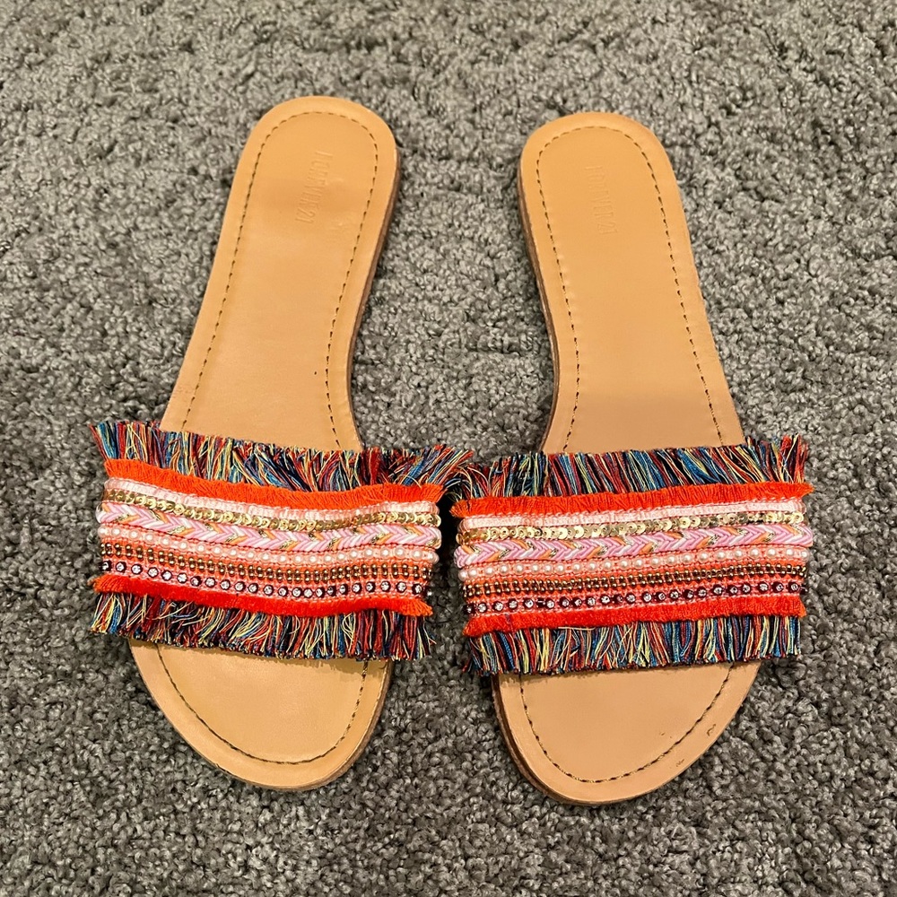 Forever 21 Colorful Slides Slip On Sandals Flip Flops